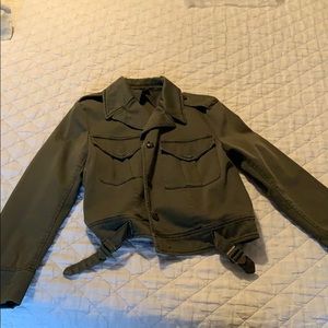 Evereve Peyton Jensen Olive Moto Jacket size M